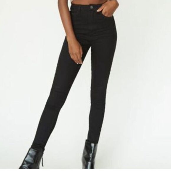 Y2K High Rise Faded Black Skinny Jeans Women’s 29 Stretch Distressed Grunge Goth - Picture 7 of 15